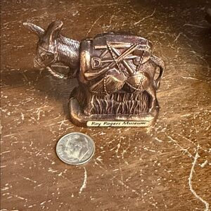 Roy Rogers Museum brass copper Donkey Figurine - Brown